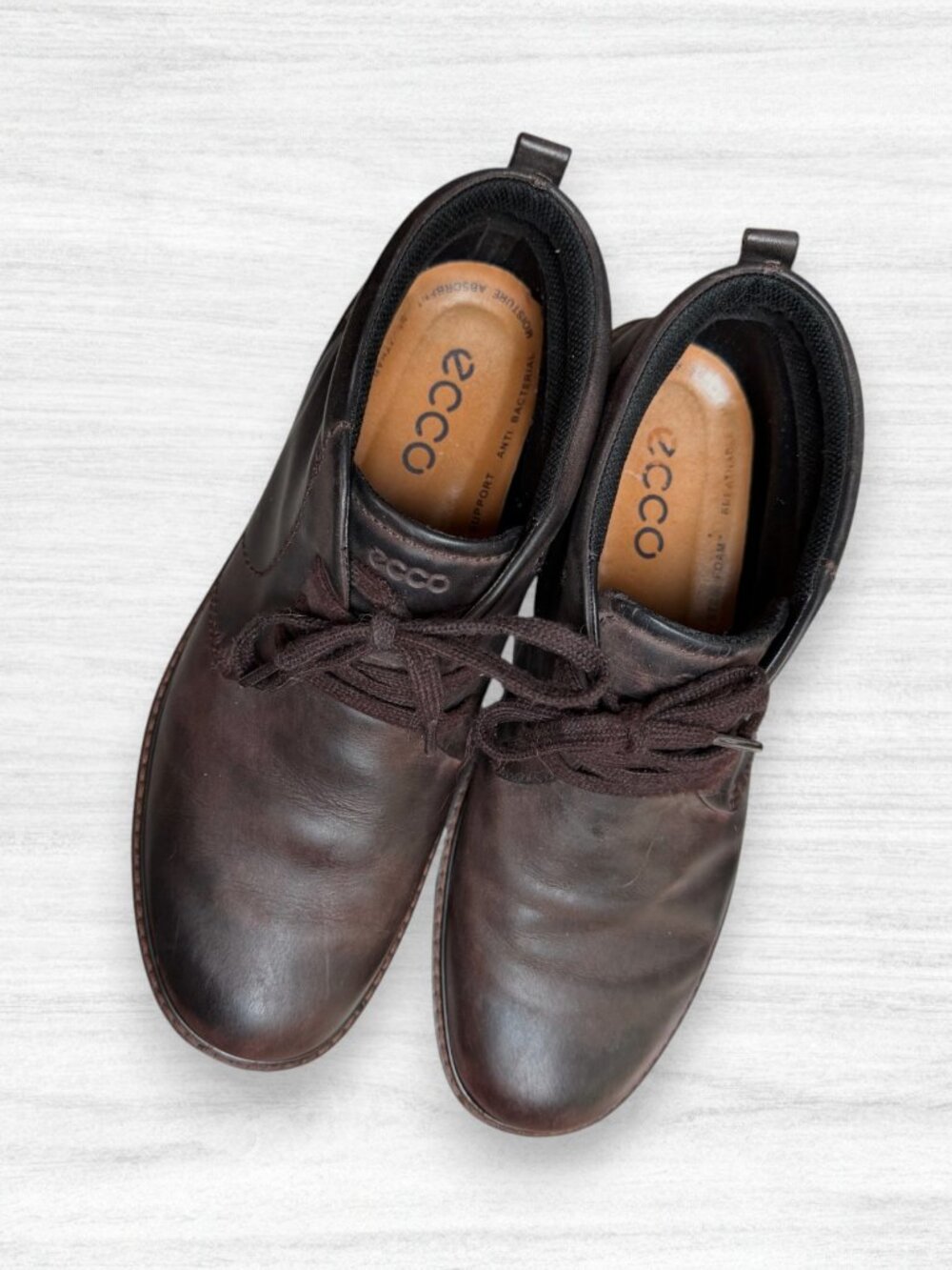 ECCO Gore-Tex Leather Chukka Boots Brown Waterproof Comfort Shoes EU 44 / US 11 - Picture 3 of 8